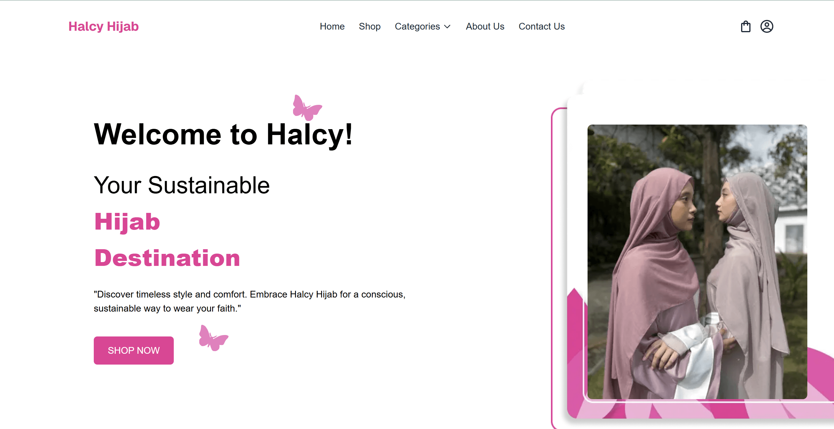 Halcy Hijab Landing Page
