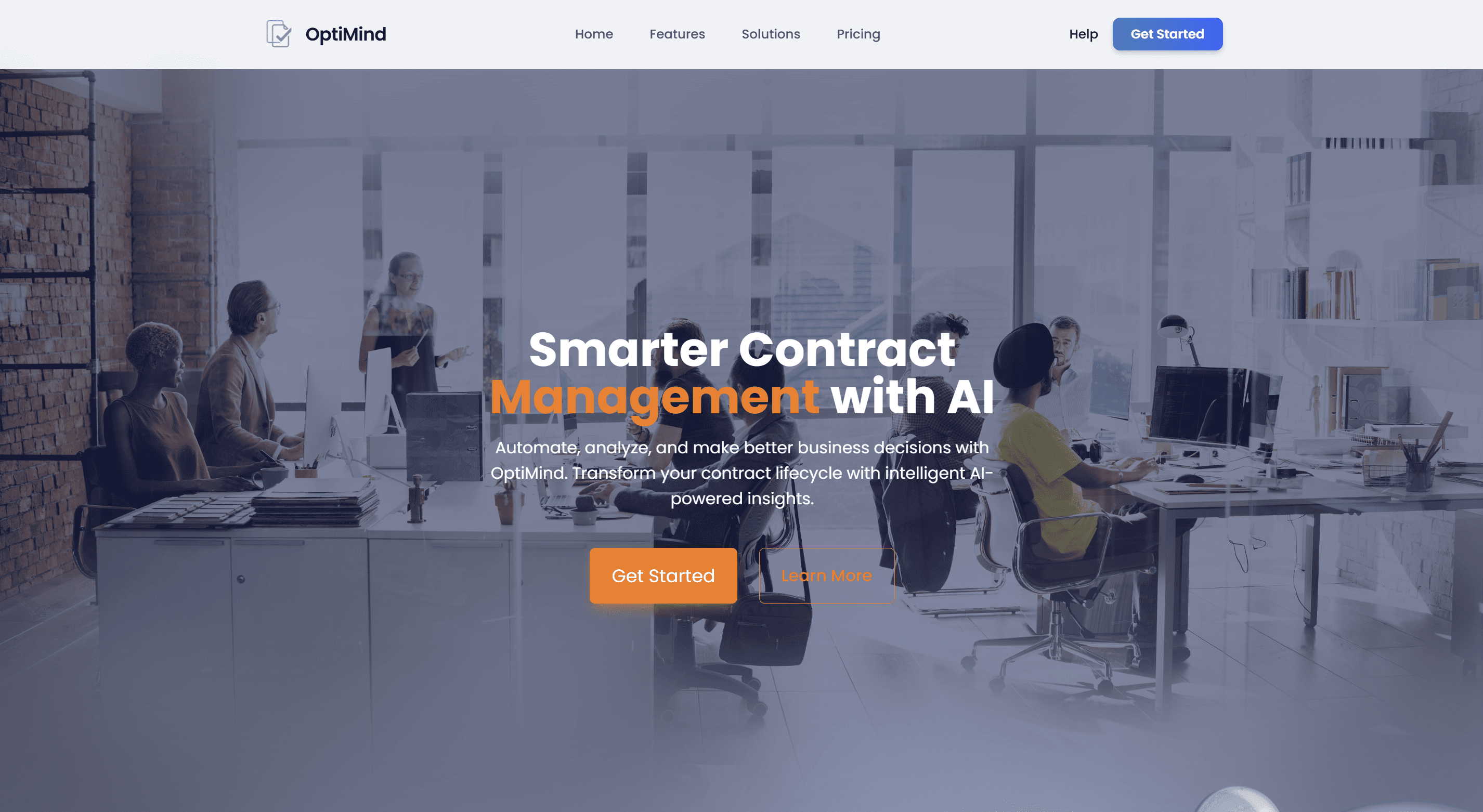 OptiMind - AI-Powered Contract Management Platform